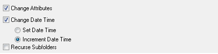 Increment date time checkbox.