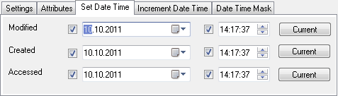 Set template to change date/time.