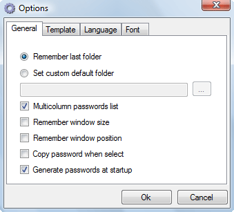 Options dialog