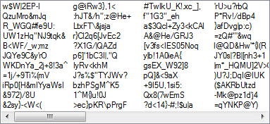 Passwords list screen capture.
