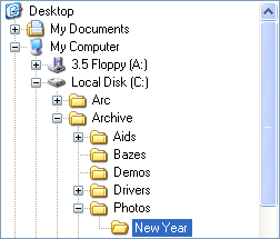 Select folder using Explorer.