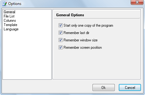 General Options.