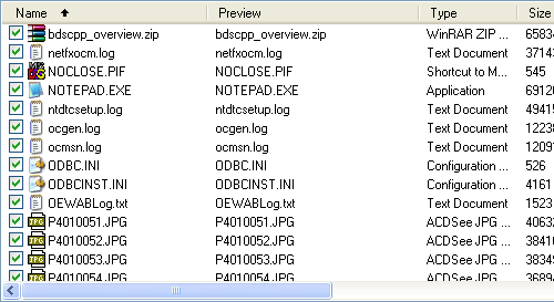 Source file list.