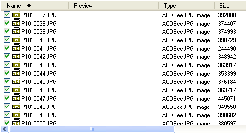 Source files list.