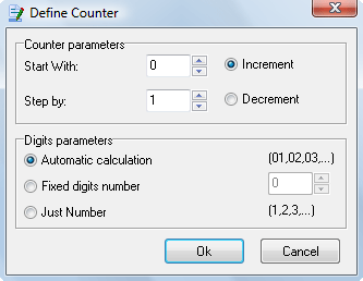 This dialog allows you to manage counter options.