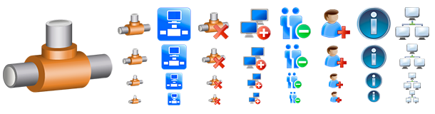 Several examples of the Network Icons Pack.
