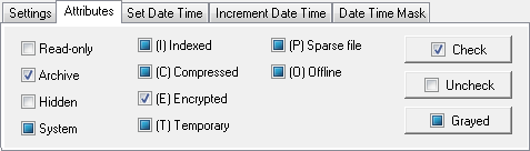 Attributes template tab.