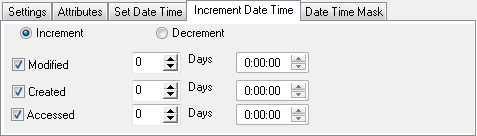 Set increment date time on the template tab.