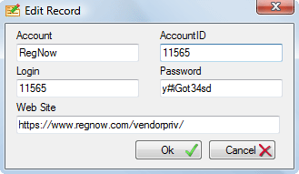 Passwords Base - Add Record.
