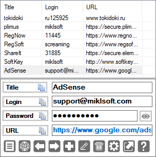 Passwords Base - Windows XP Screenshot.