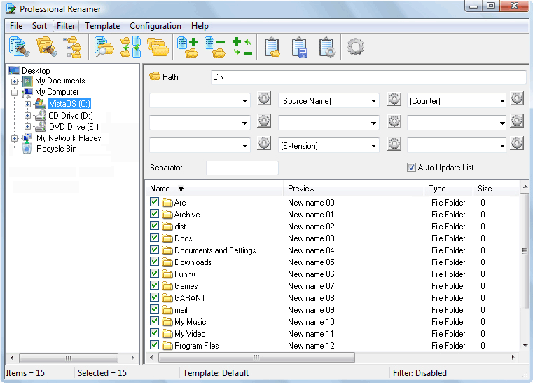 Professional Renamer screen shot